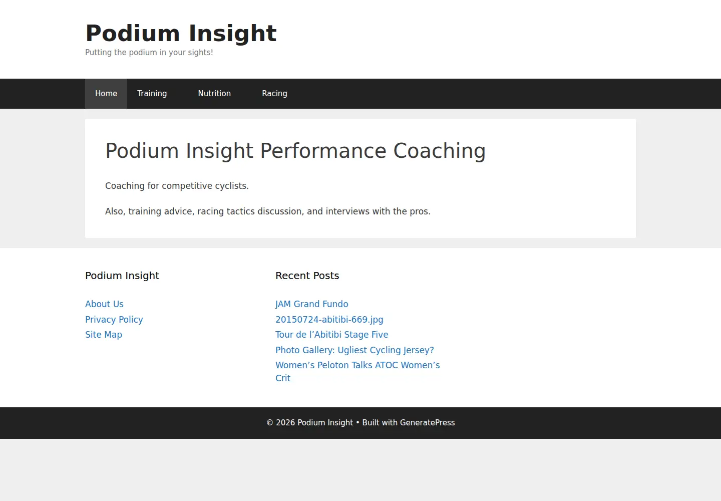 Screenshot of podiuminsight.com