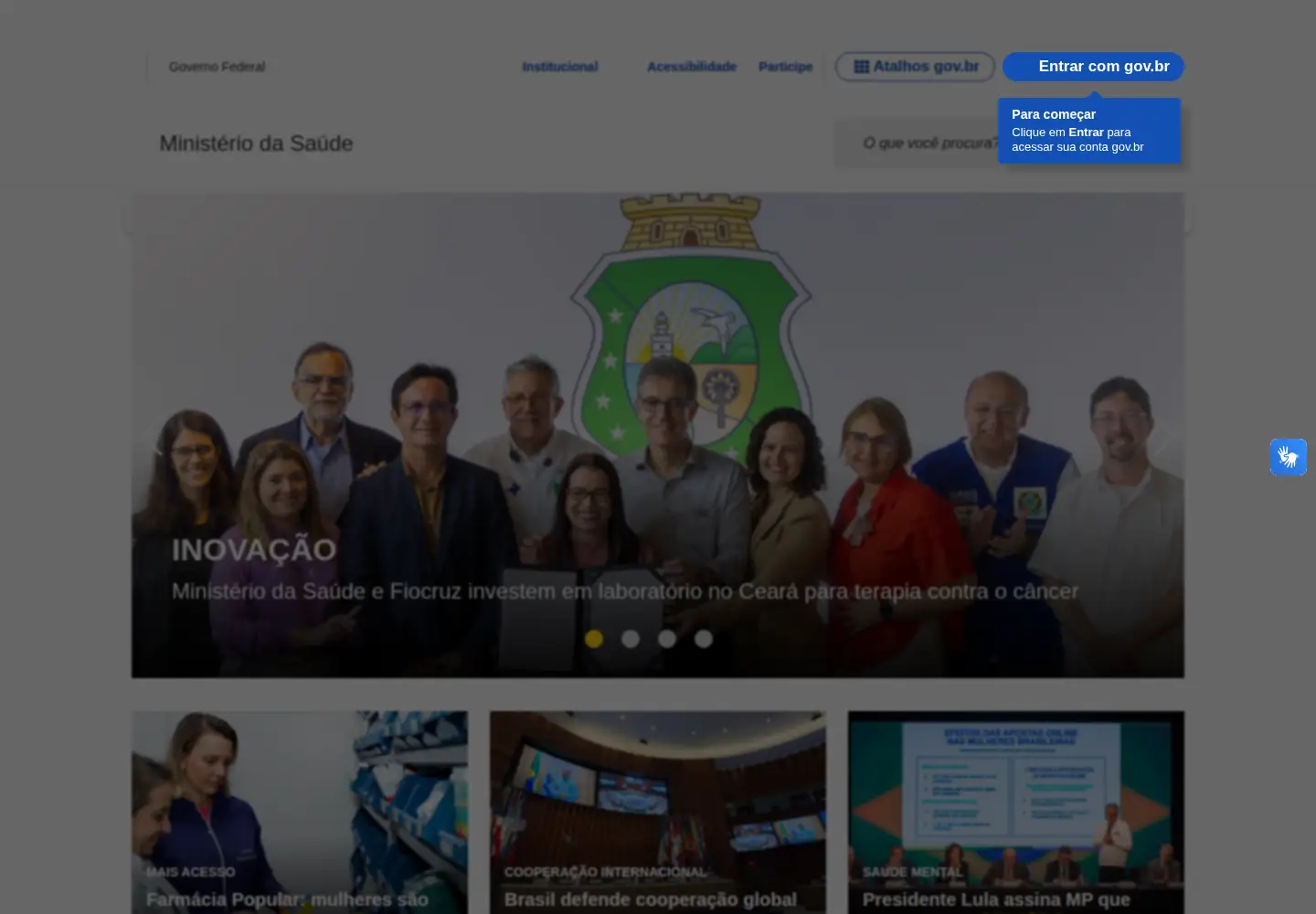 Screenshot of saude.gov.br