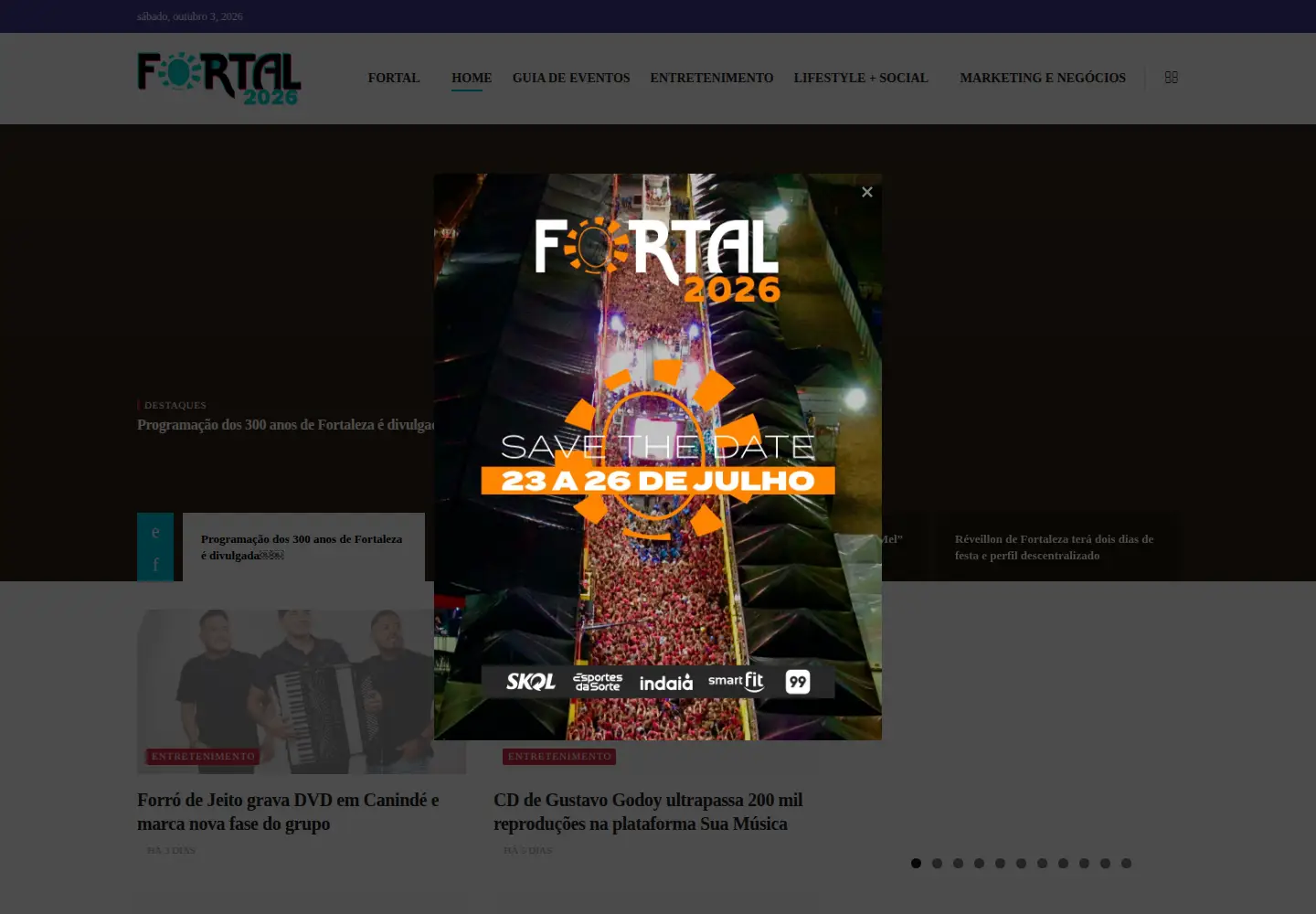 Captured homepage of fortal.com.br in the current scan