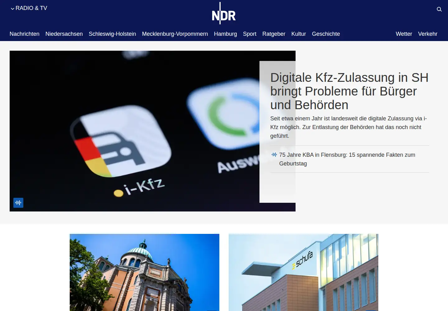Screenshot of ndr.de