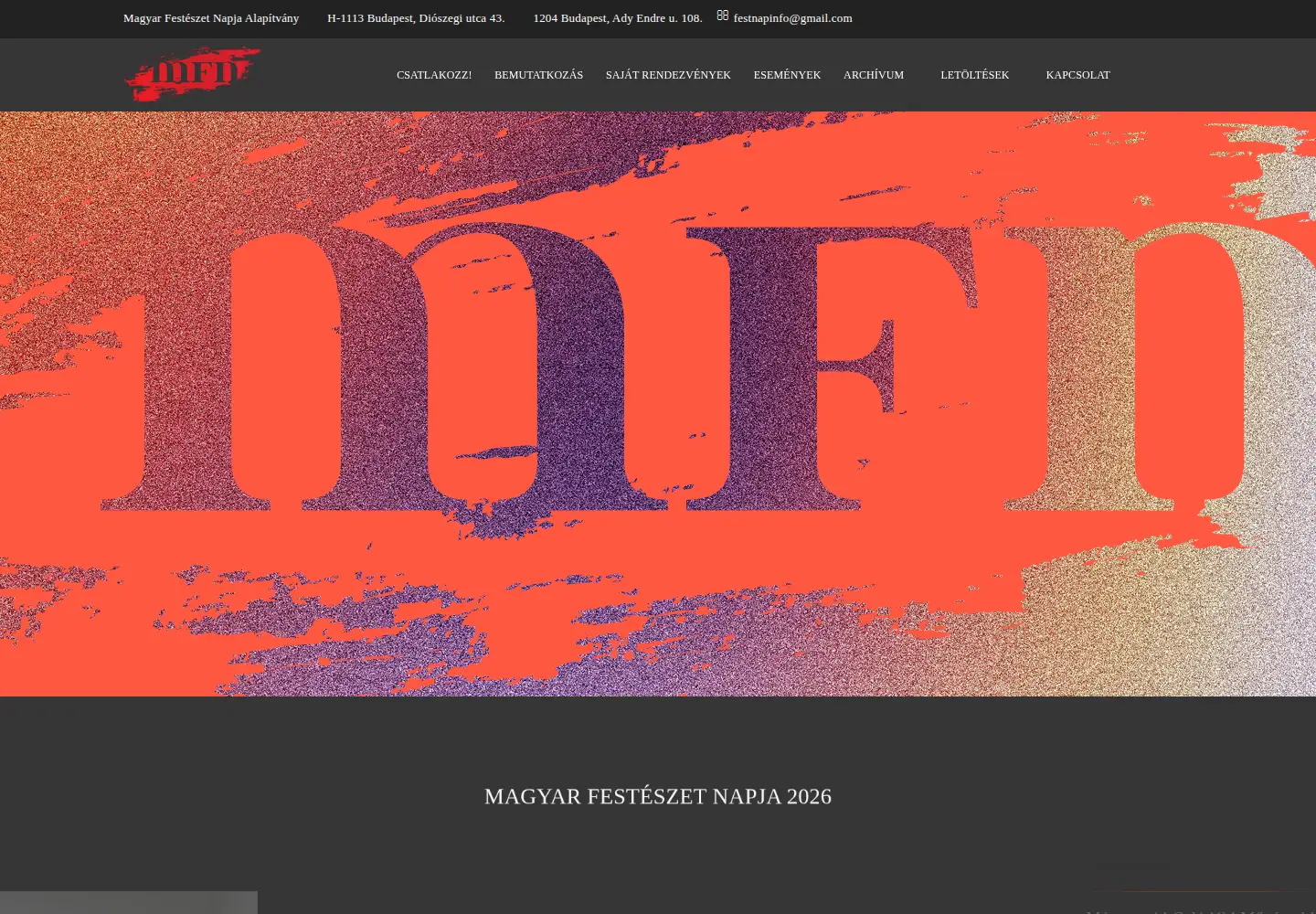 Screenshot of festeszetnapja.hu