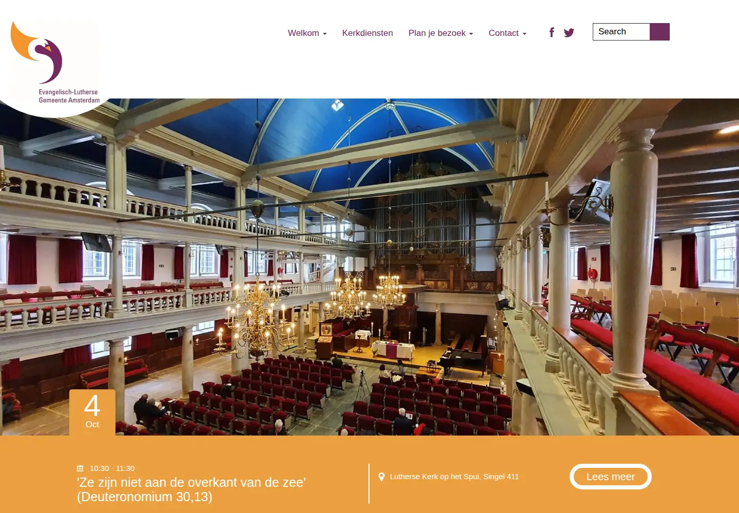 Captured homepage of luthersamsterdam.nl in the current scan