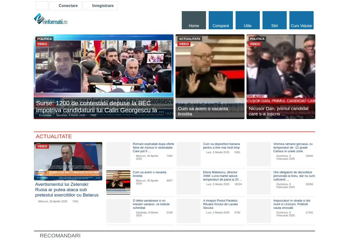 Screenshot of einformatii.ro