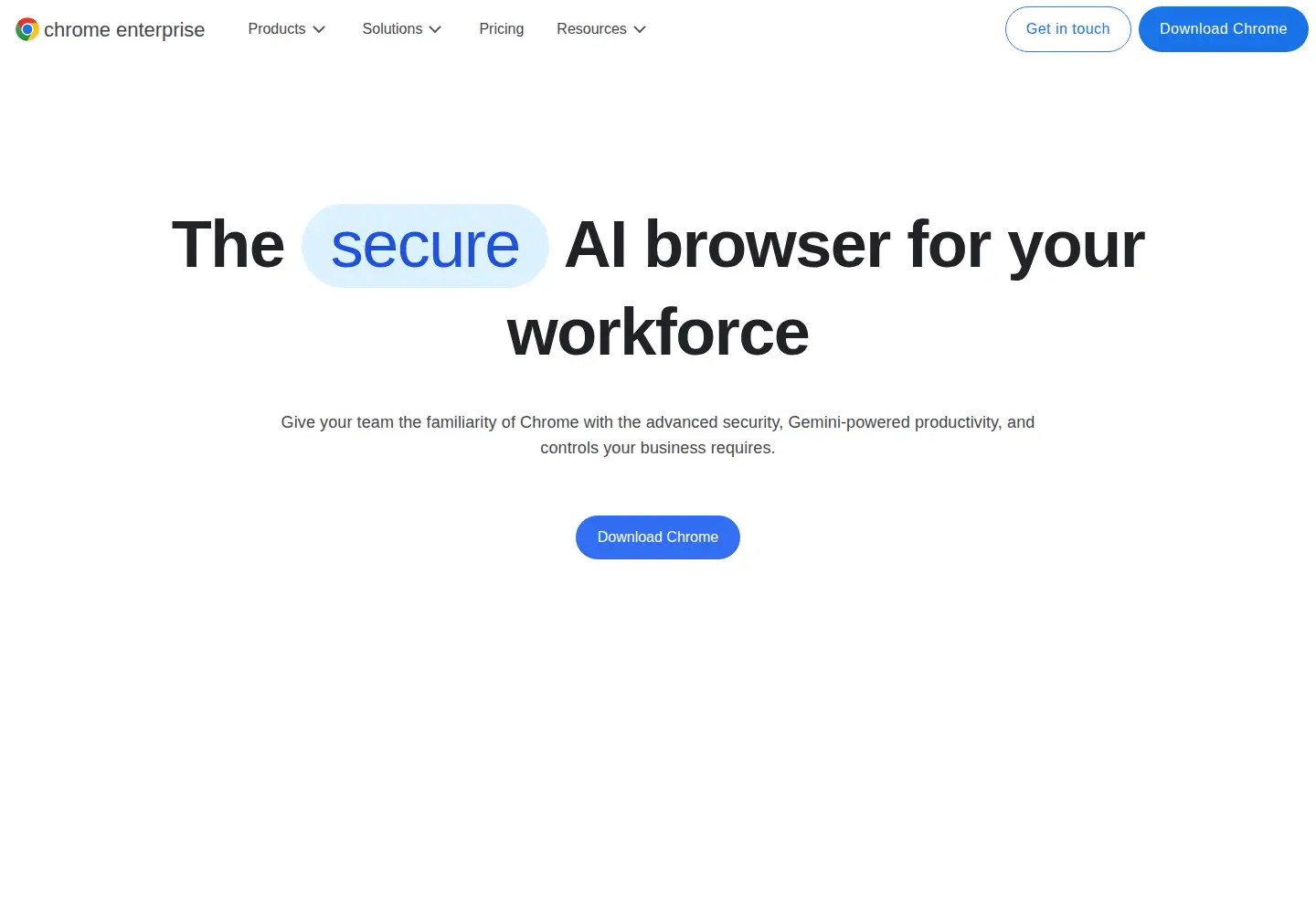 Screenshot of chromeenterprise.google