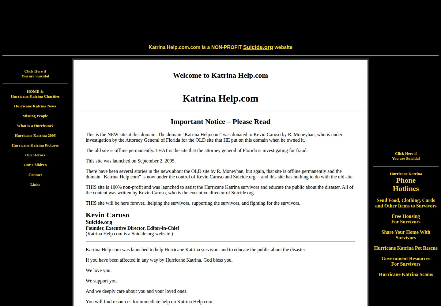 Screenshot of katrinahelp.com
