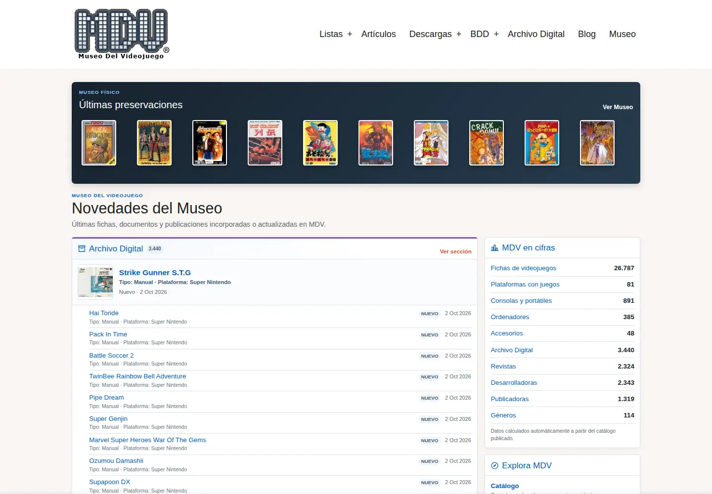 Screenshot of museodelvideojuego.com