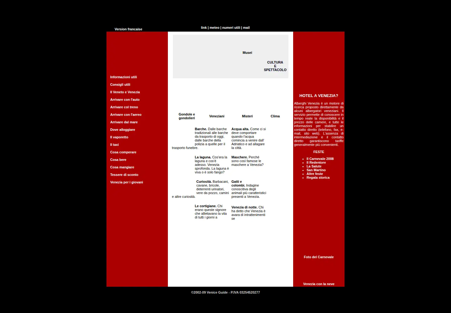 Captured homepage of veniceguide.net in the current scan