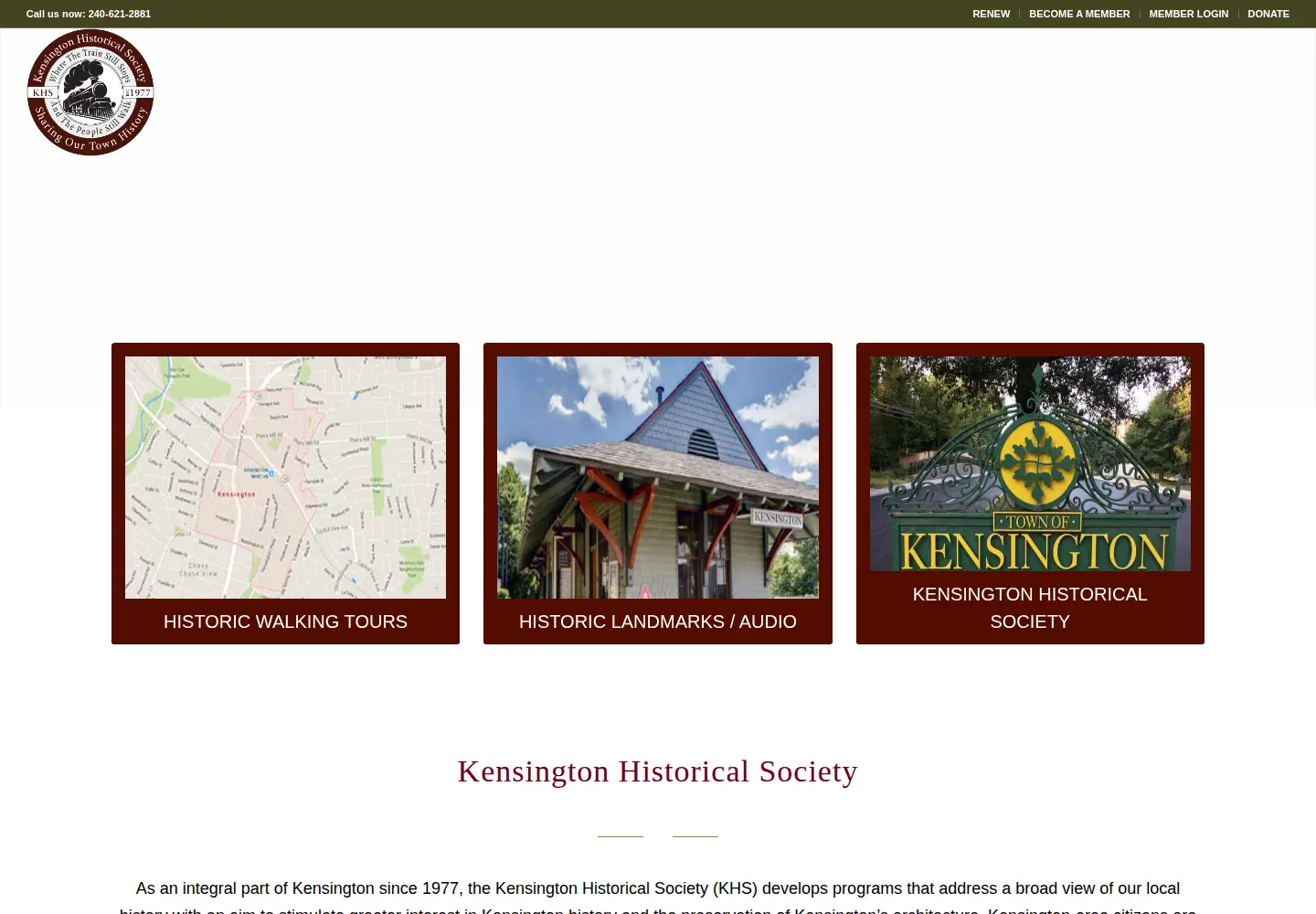Screenshot of kensingtonhistory.org