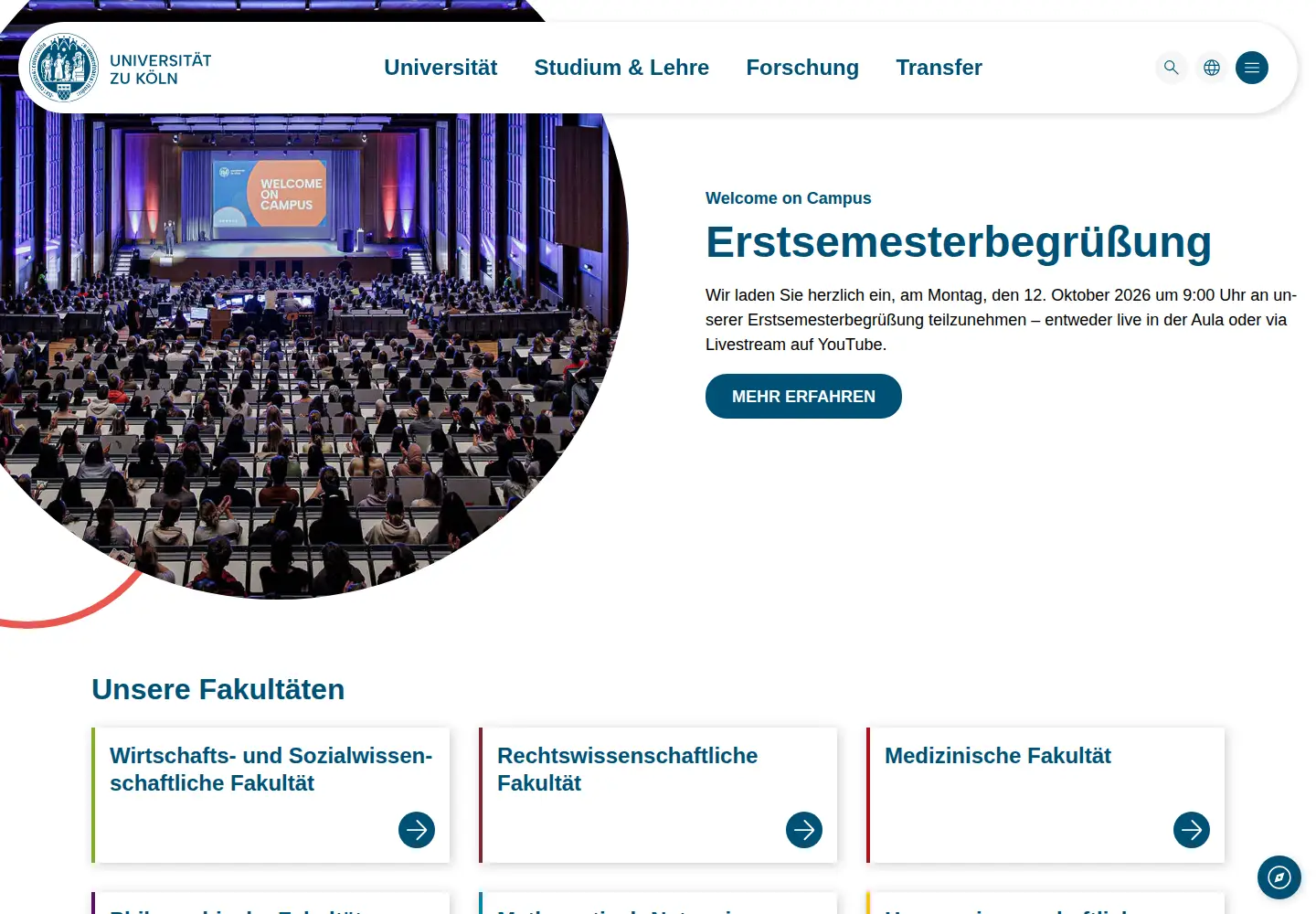 Screenshot of uni-koeln.de