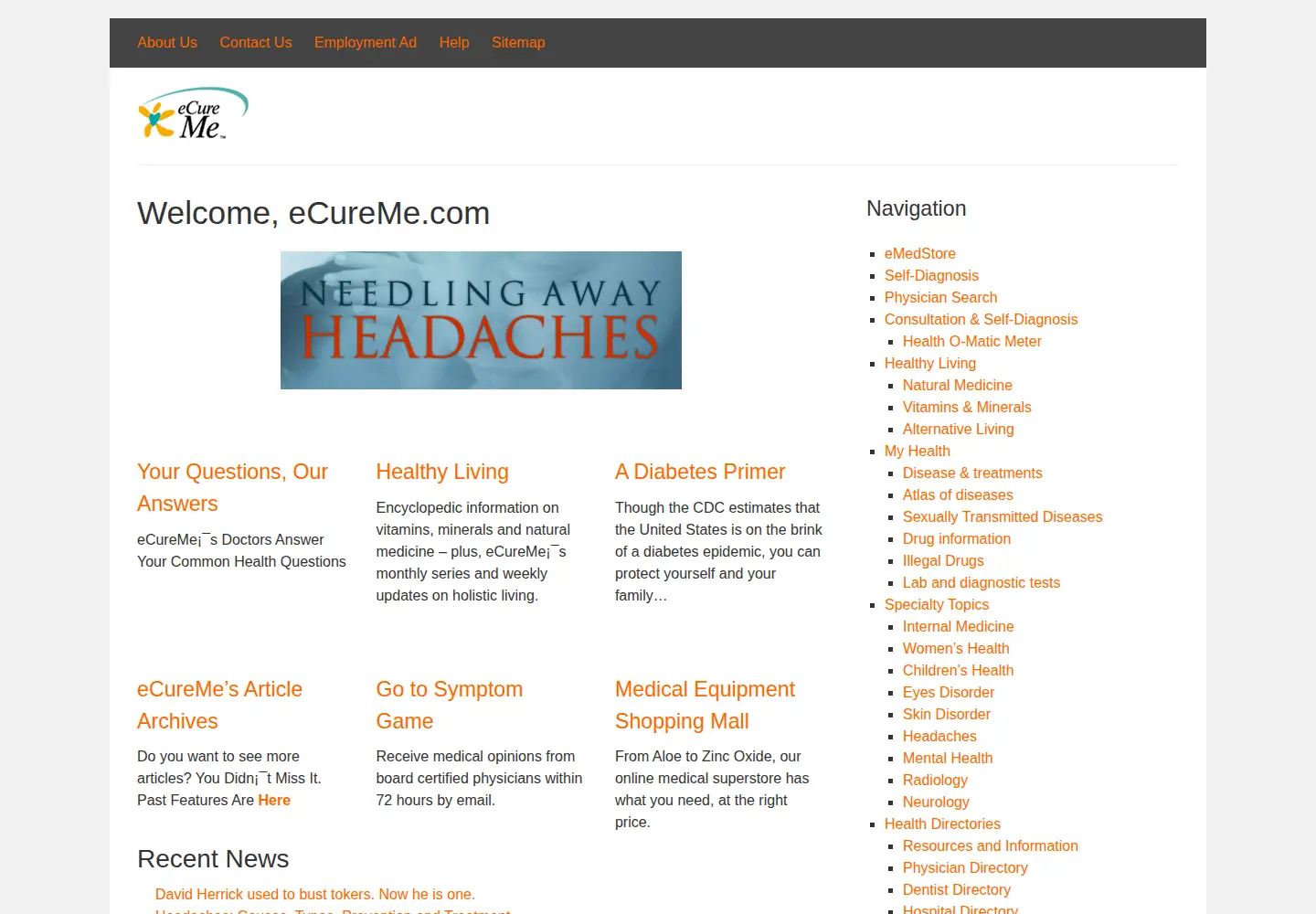 Screenshot of ecureme.com