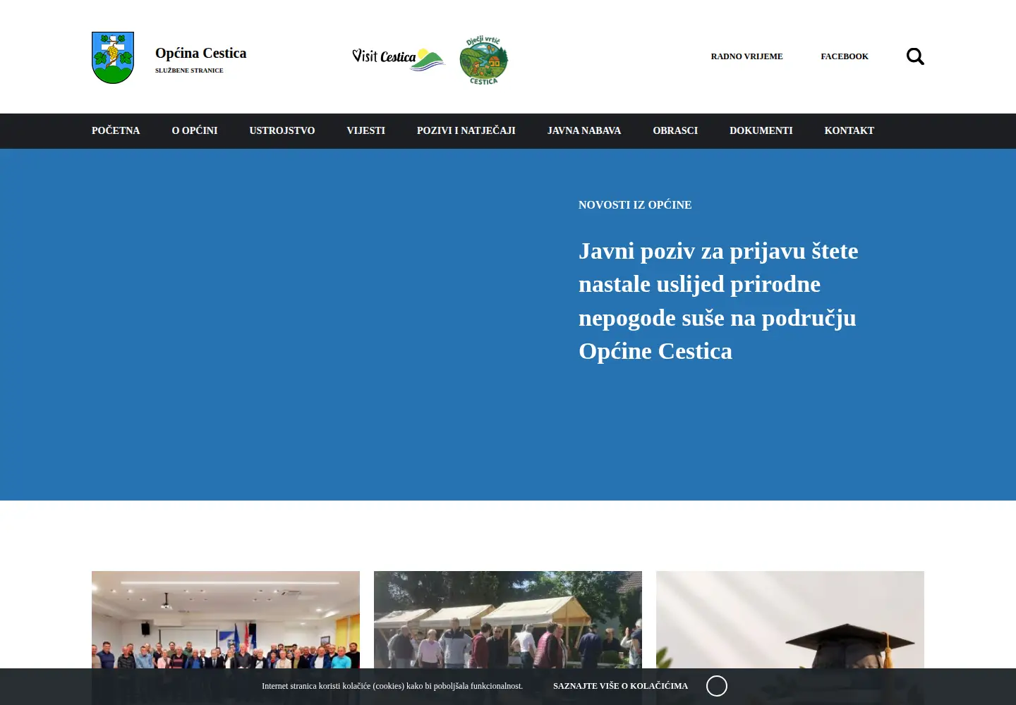 Captured homepage of cestica.hr in the current scan