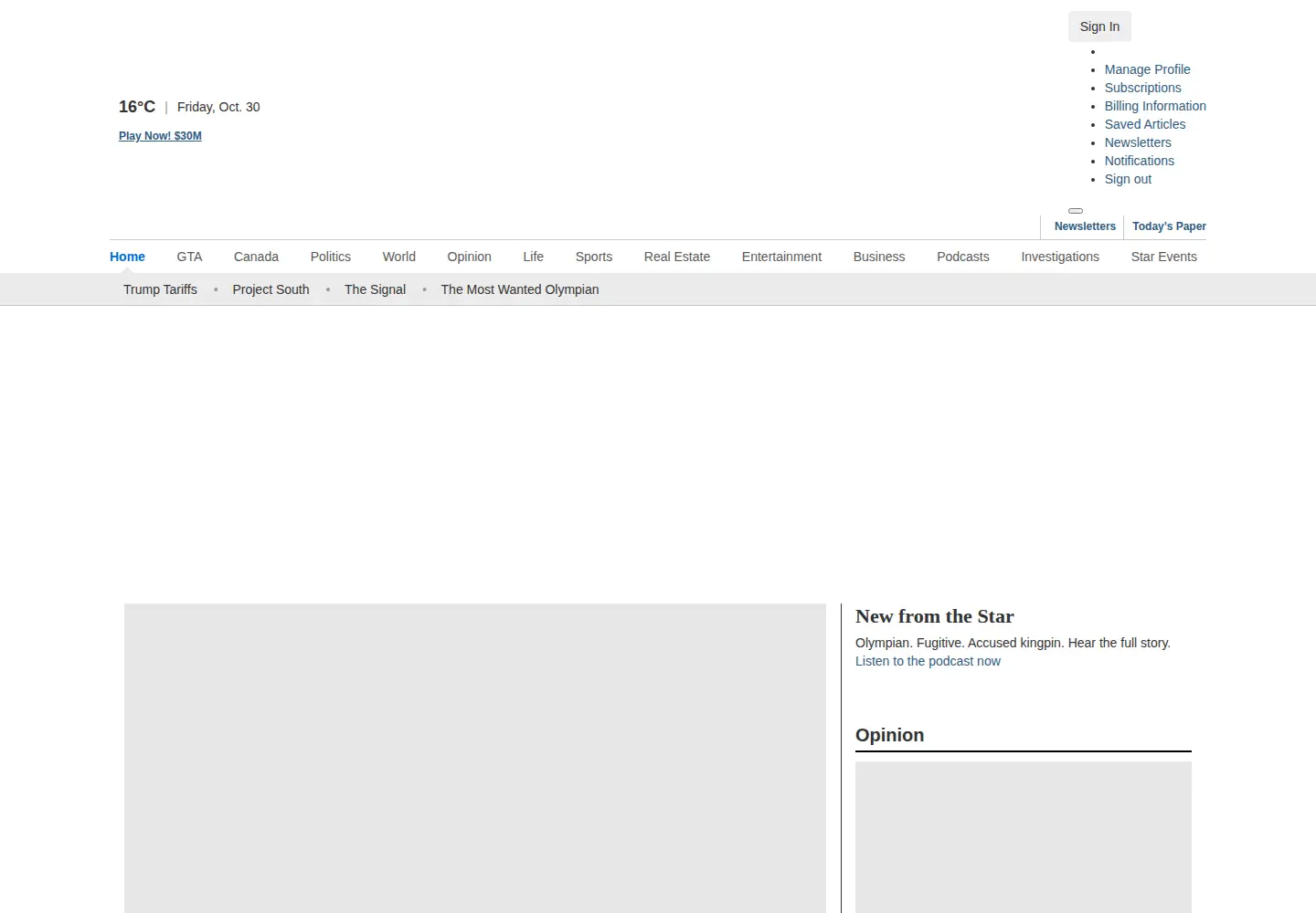 Screenshot of toronto24hours.ca