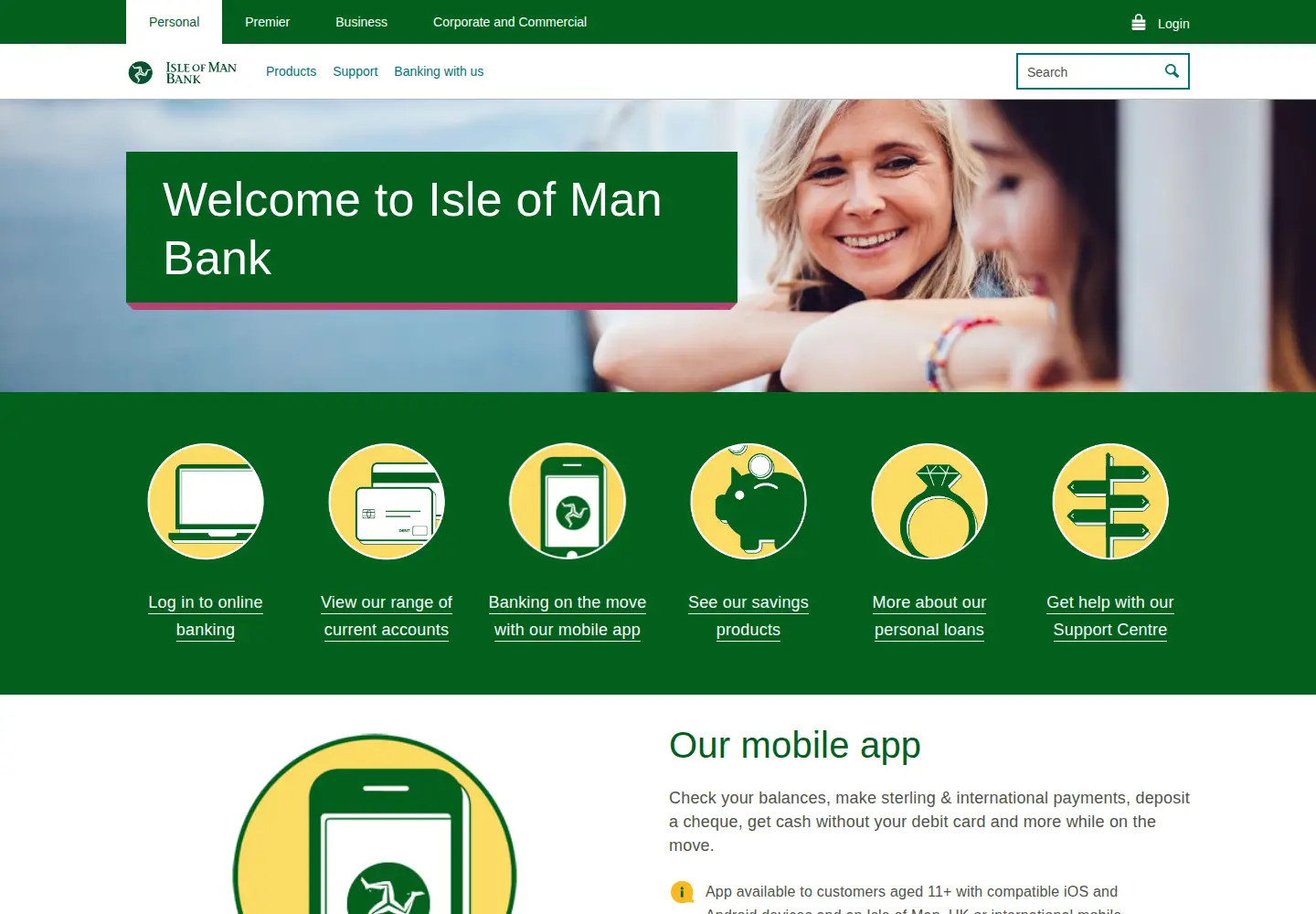 Captured homepage of iombank.com in the current scan