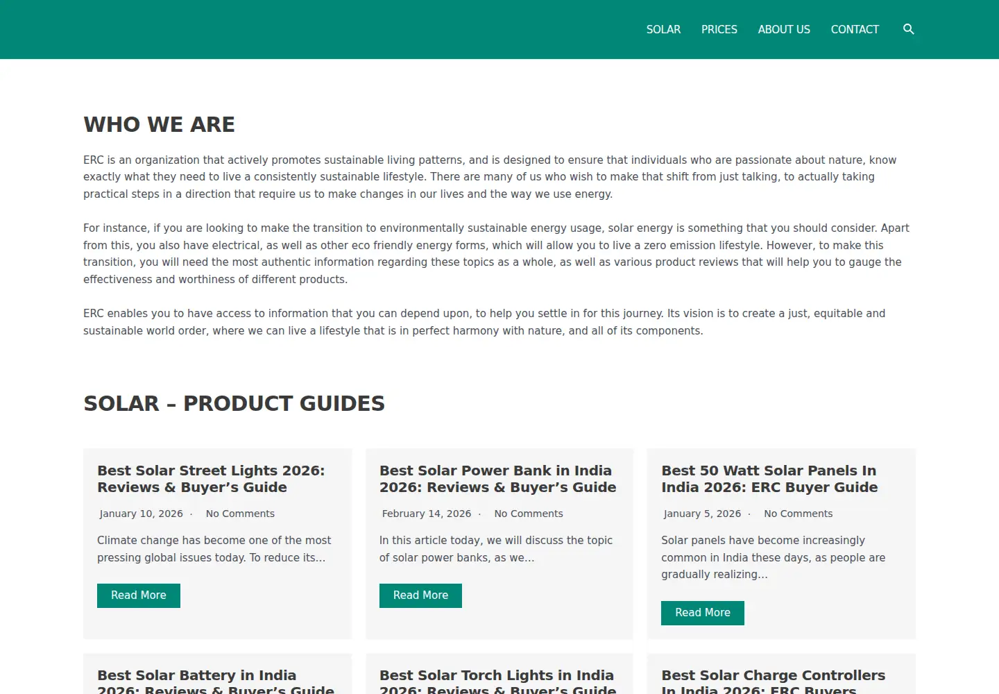 Screenshot of ercindia.org