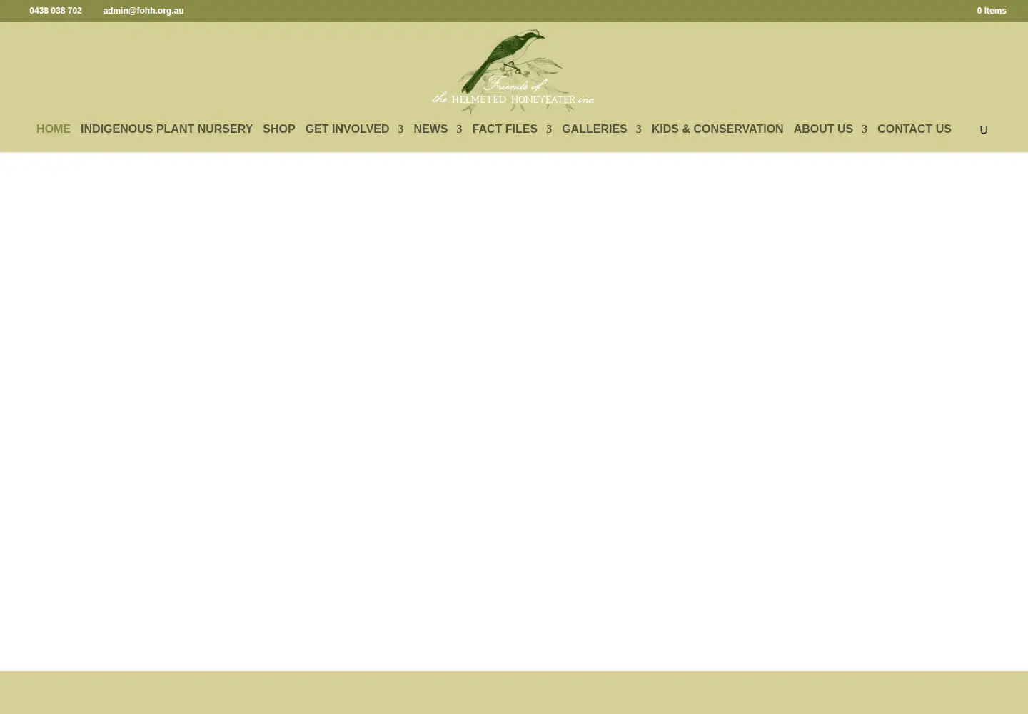 Screenshot of helmetedhoneyeater.org.au