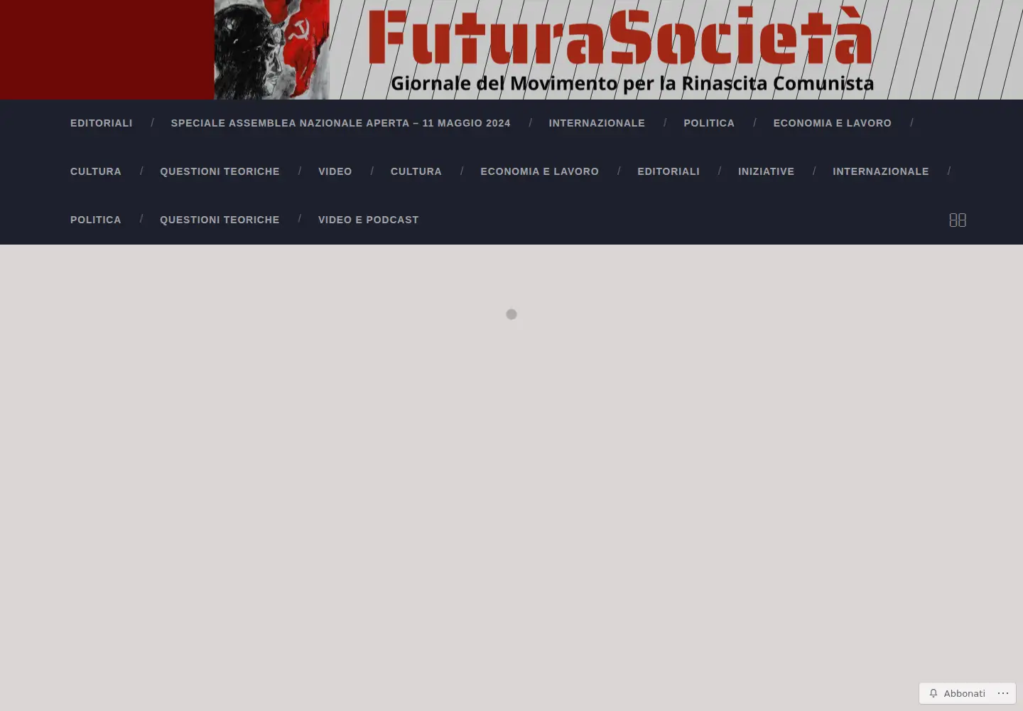 Captured homepage of futurasocieta.com in the current scan