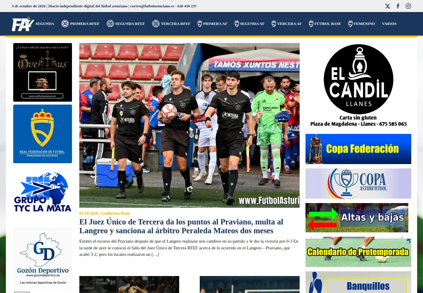 Screenshot of futbolasturiano.es