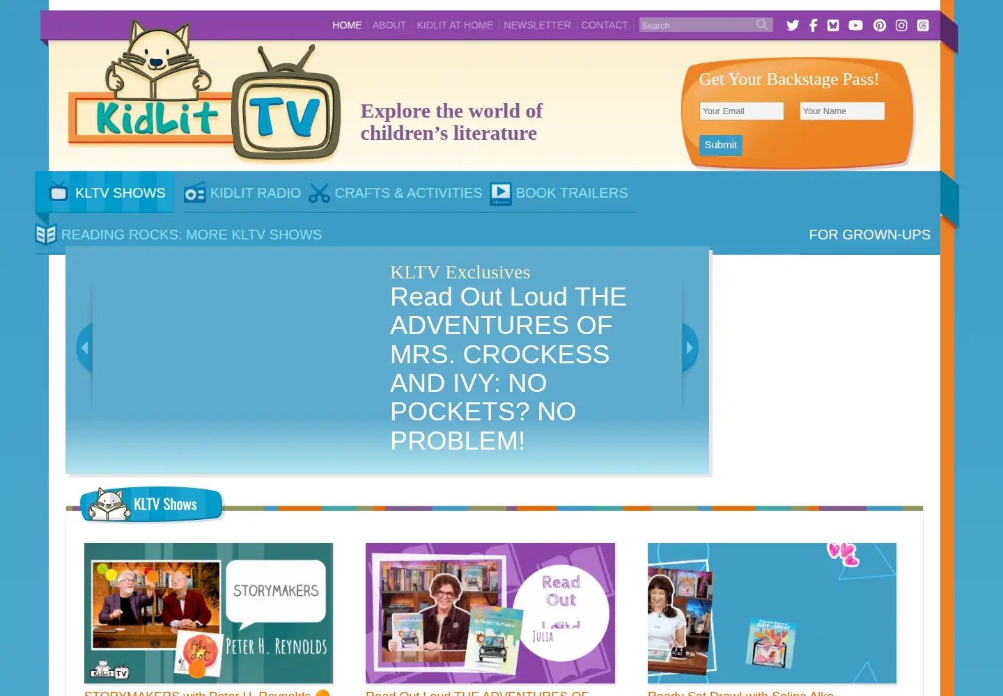 Screenshot of kidlit.tv