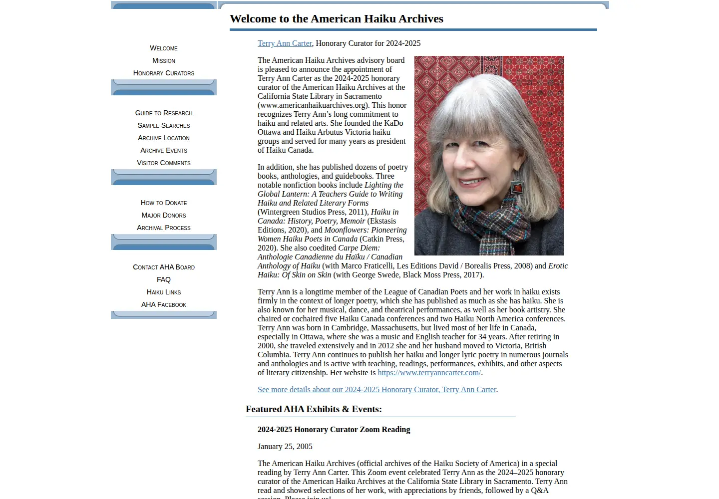 Screenshot of americanhaikuarchives.org