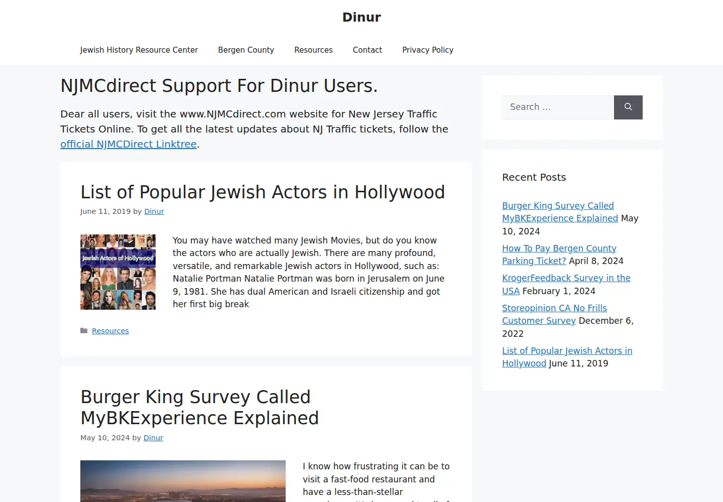 Screenshot of dinur.org