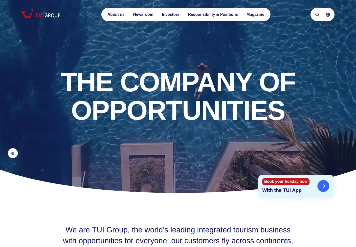 Screenshot of tuigroup.com