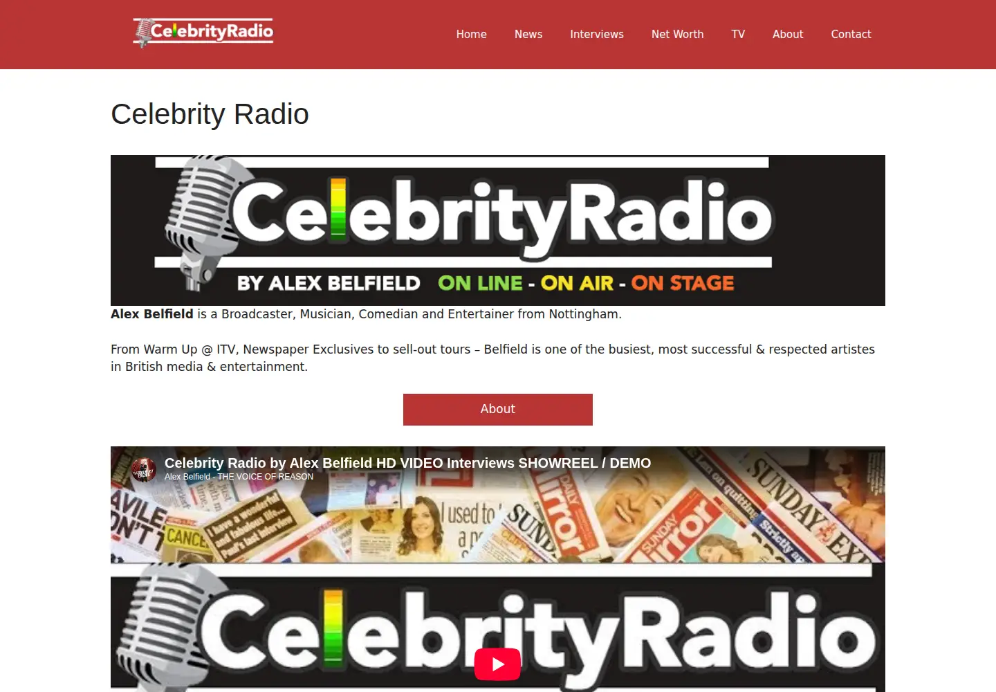Screenshot of celebrityradio.biz