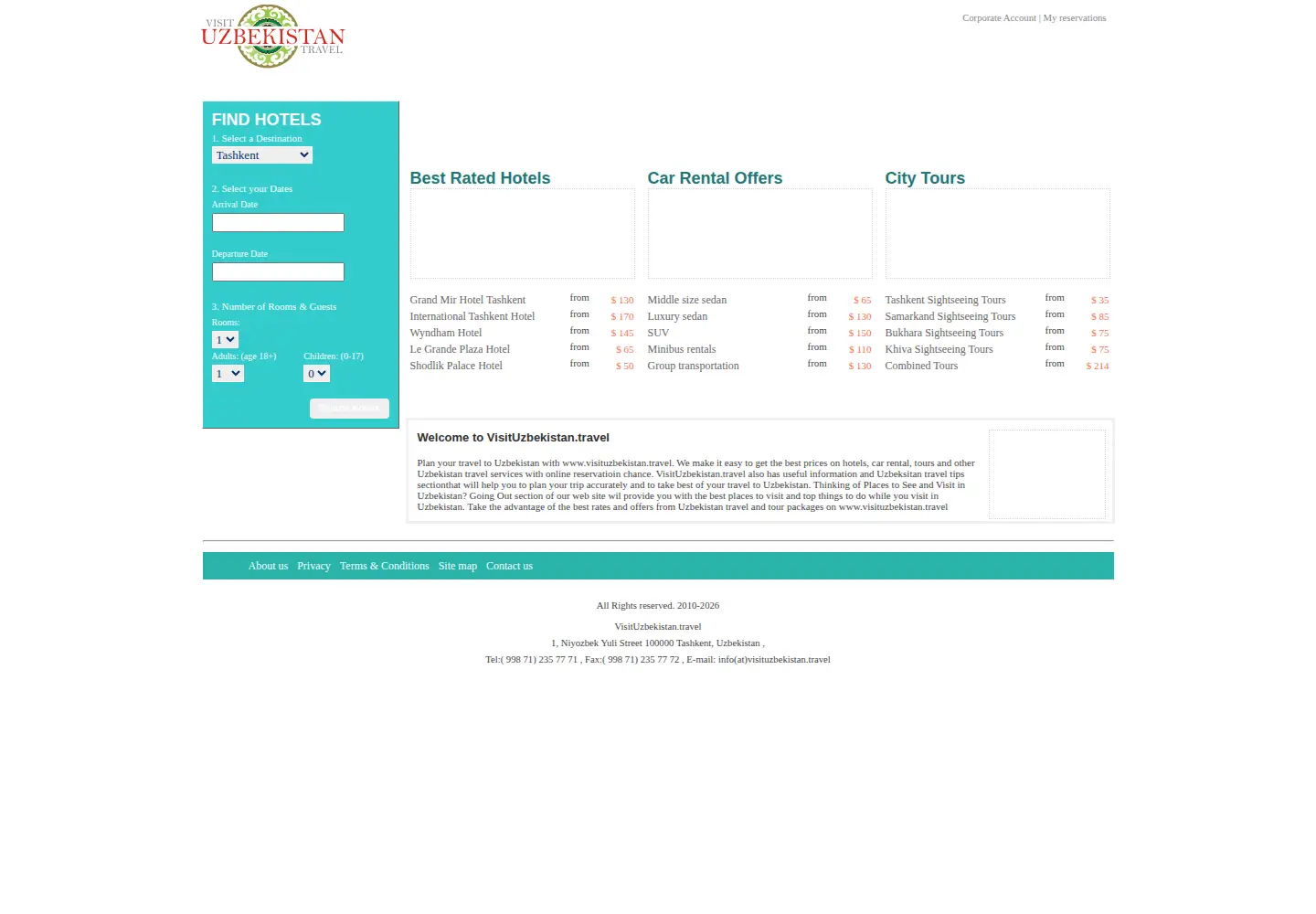 Screenshot of visituzbekistan.travel