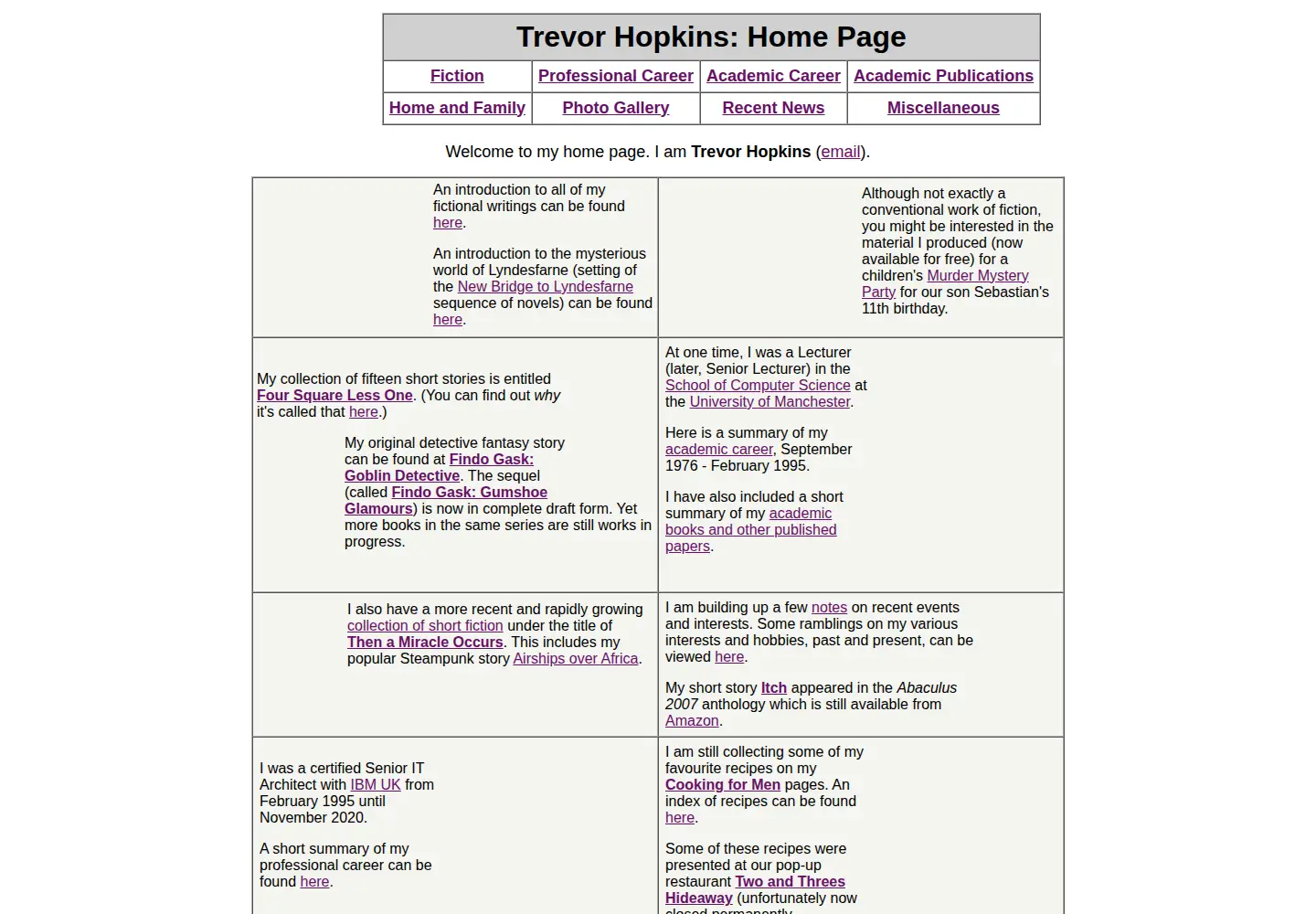 Screenshot of trevor-hopkins.com