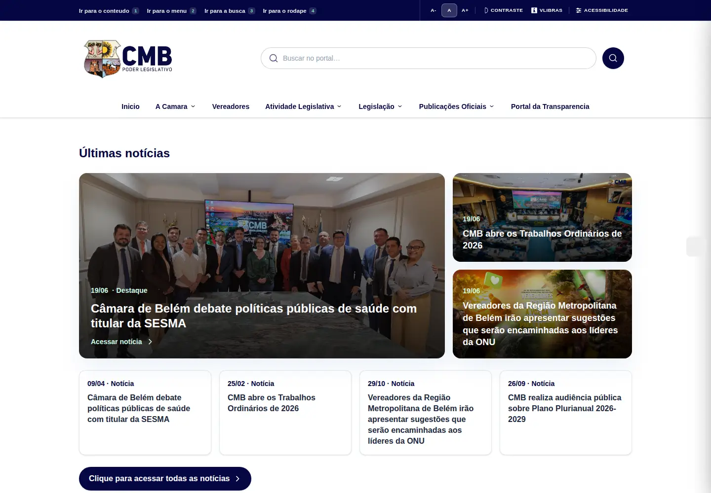 Captured homepage of cmb.pa.gov.br in the current scan