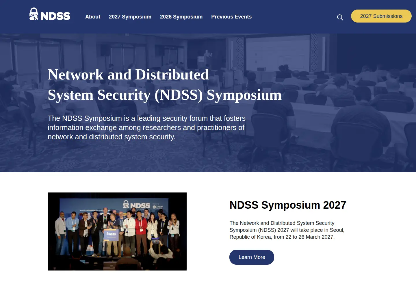 Screenshot of ndss-symposium.org