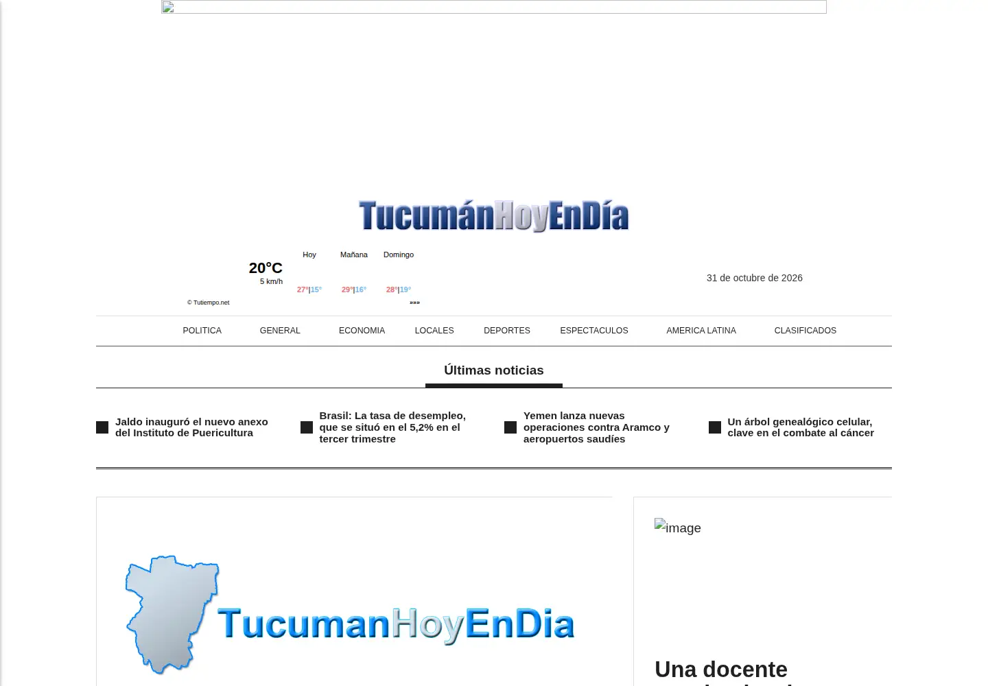 Screenshot of tucumanhoy.com