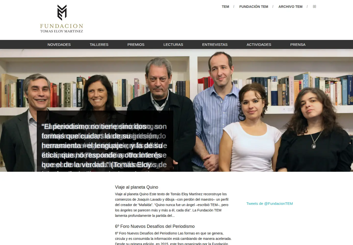 Captured homepage of fundaciontem.org in the current scan