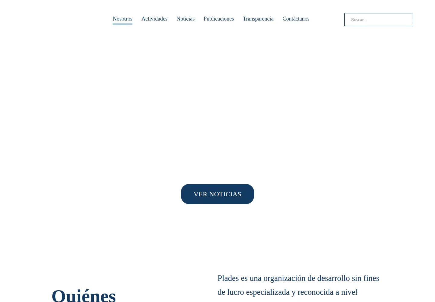 Captured homepage of plades.org.pe in the current scan