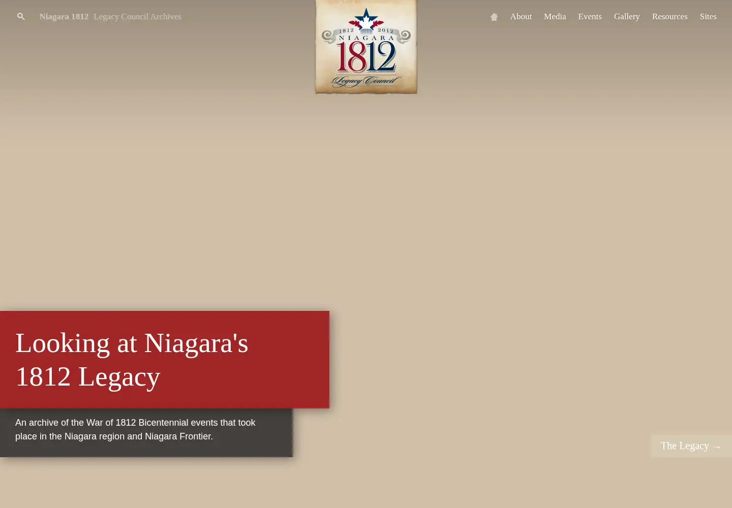 Captured homepage of discover1812.com in the current scan