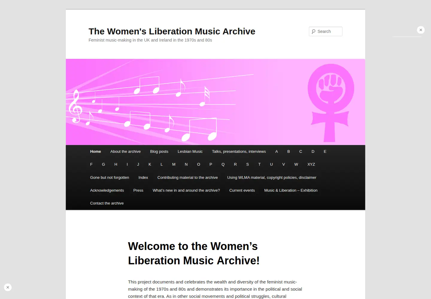 Screenshot of womensliberationmusicarchive.co.uk