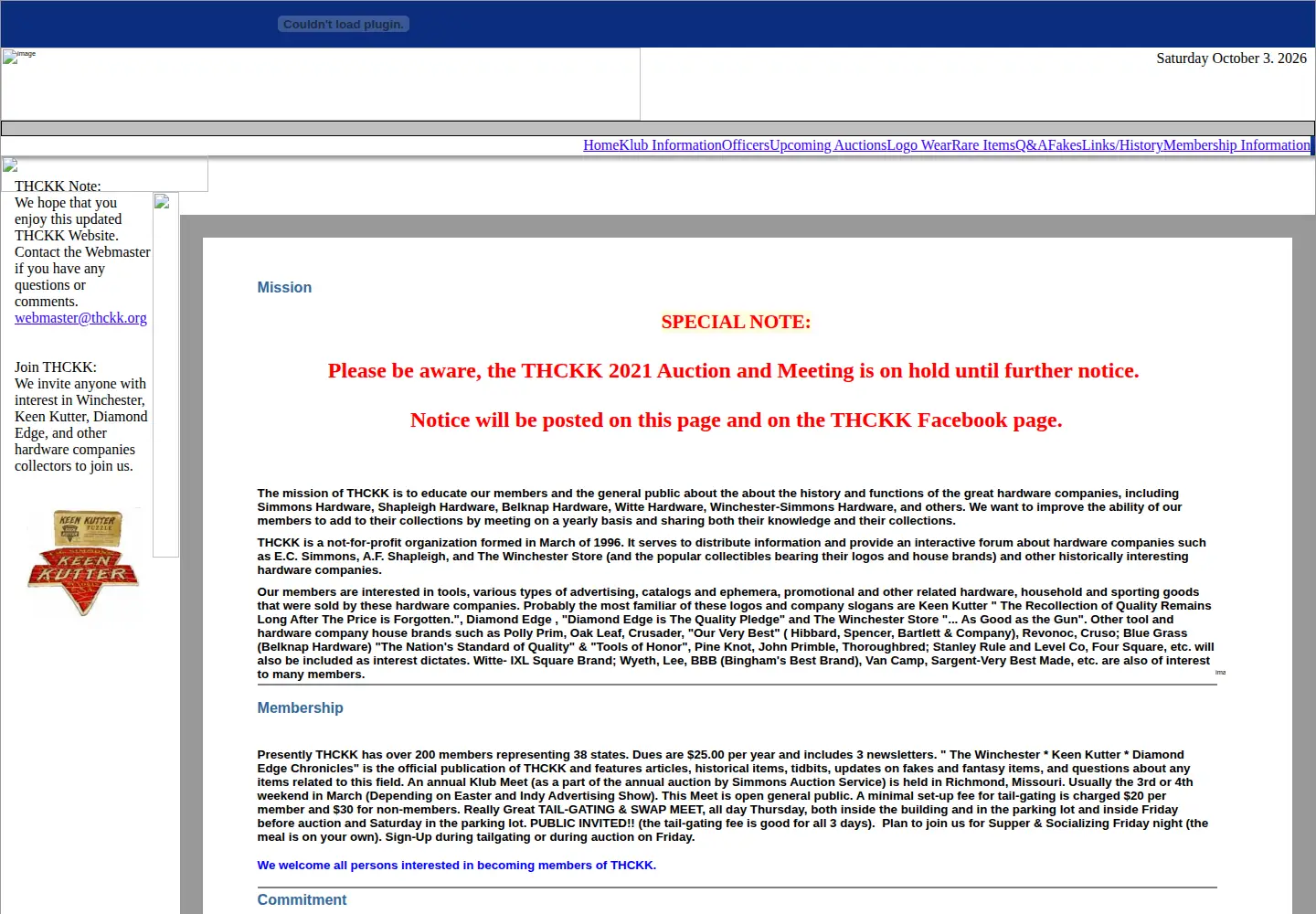 Screenshot of thckk.org