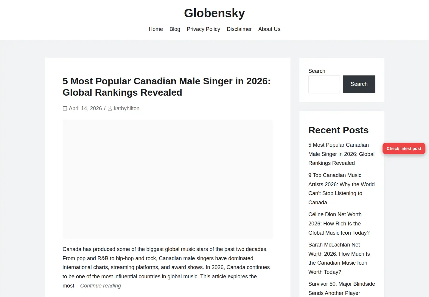 Screenshot of globensky.ca