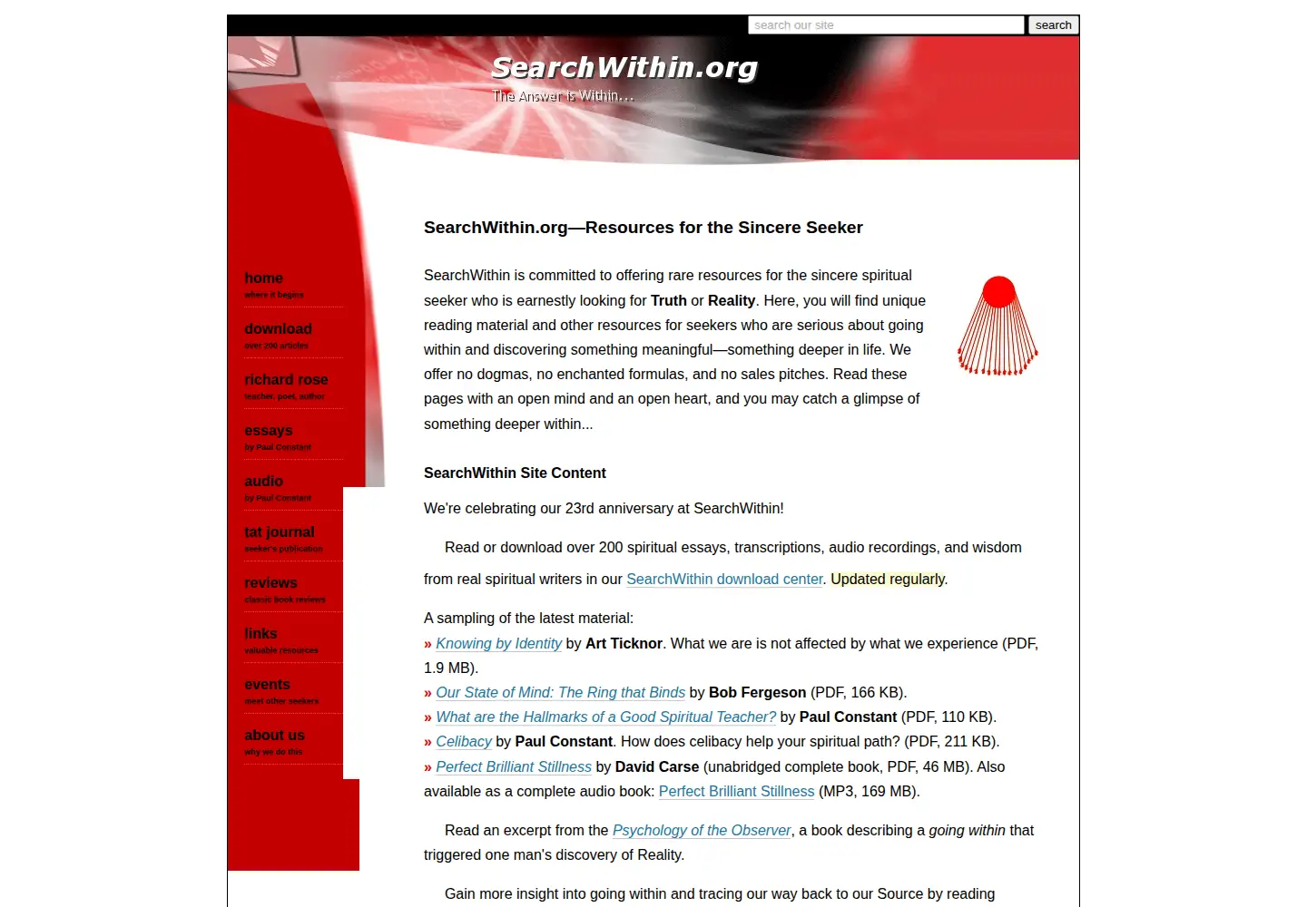 Screenshot of searchwithin.org