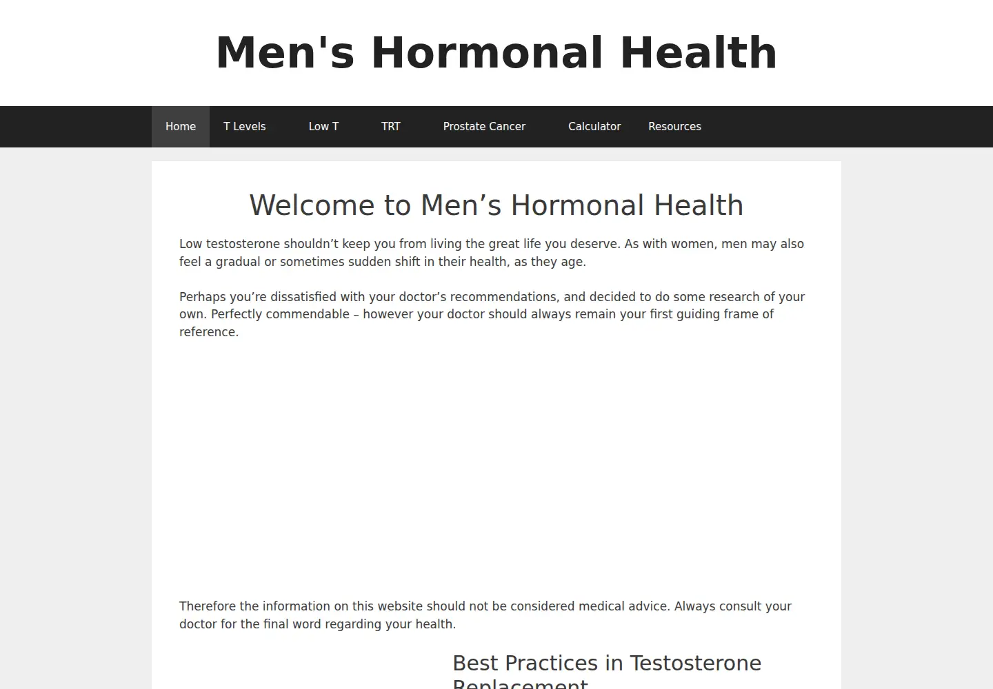 Screenshot of mens-hormonal-health.com