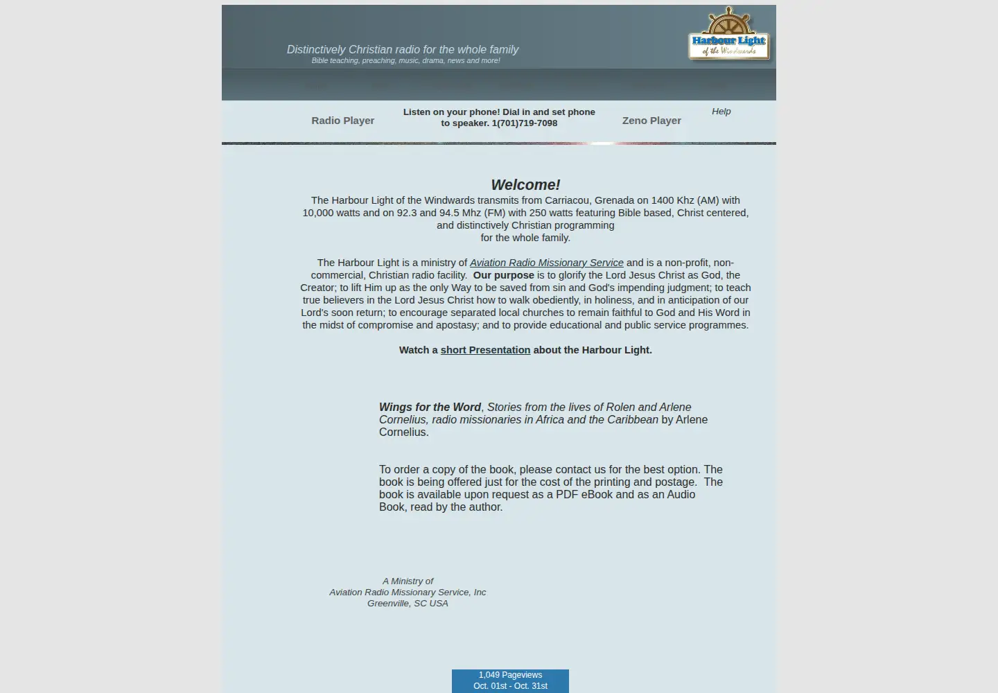 Screenshot of harbourlightradio.org
