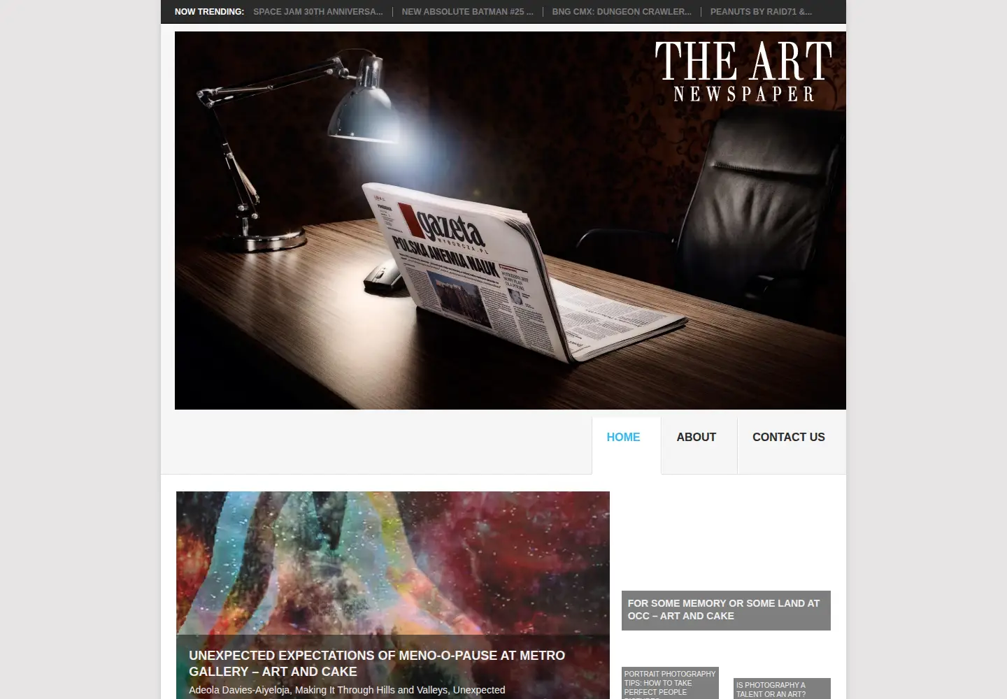 Captured homepage of theartnewspaper.tv in the current scan