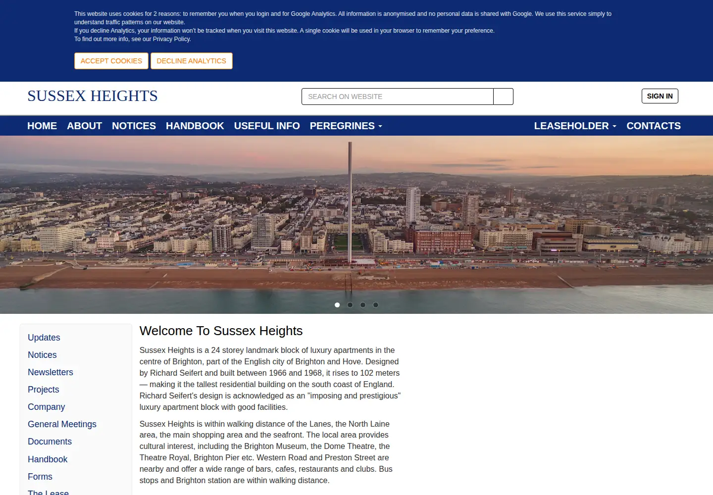 Screenshot of sussexheights.co.uk