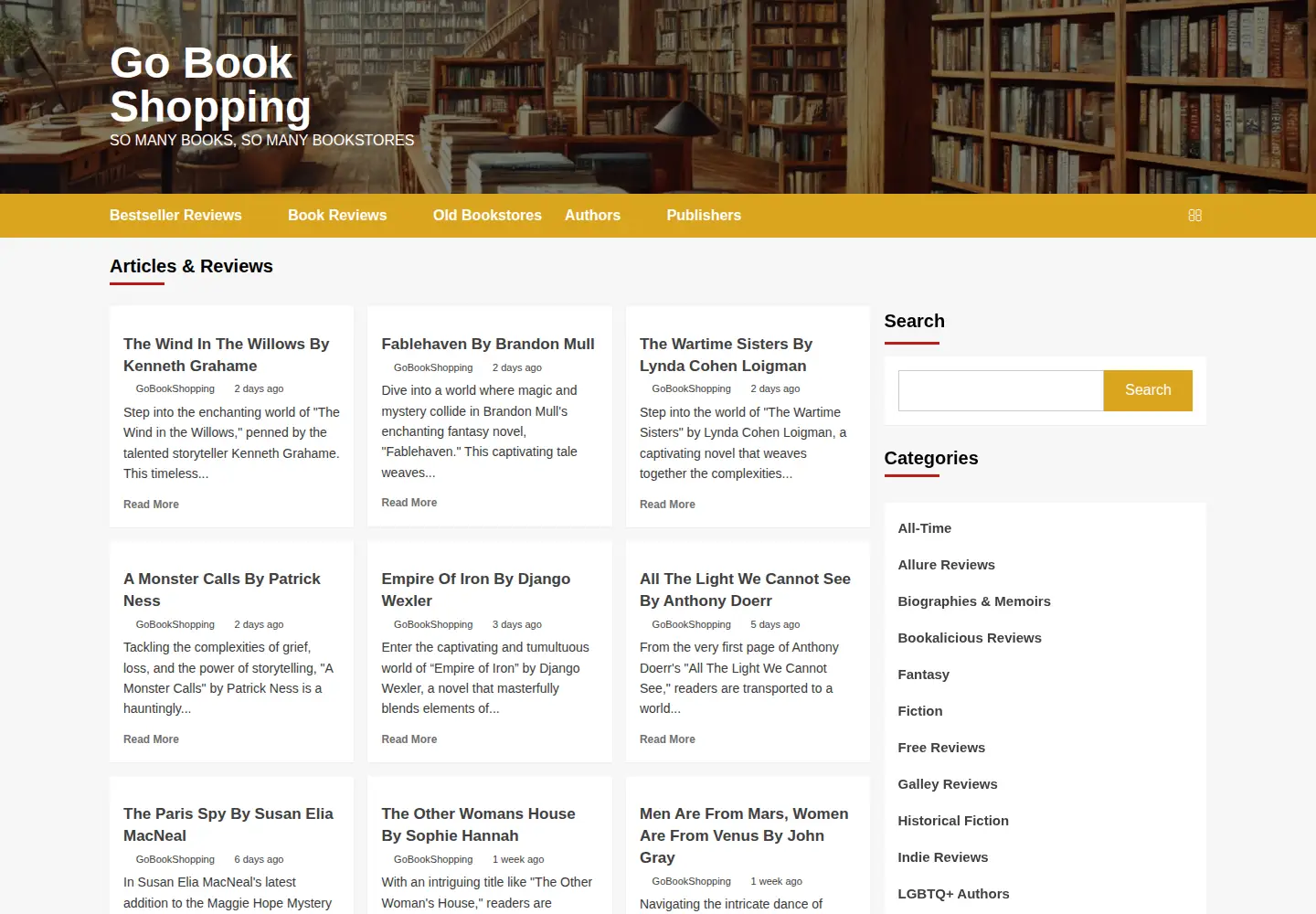 Screenshot of gobookshopping.com