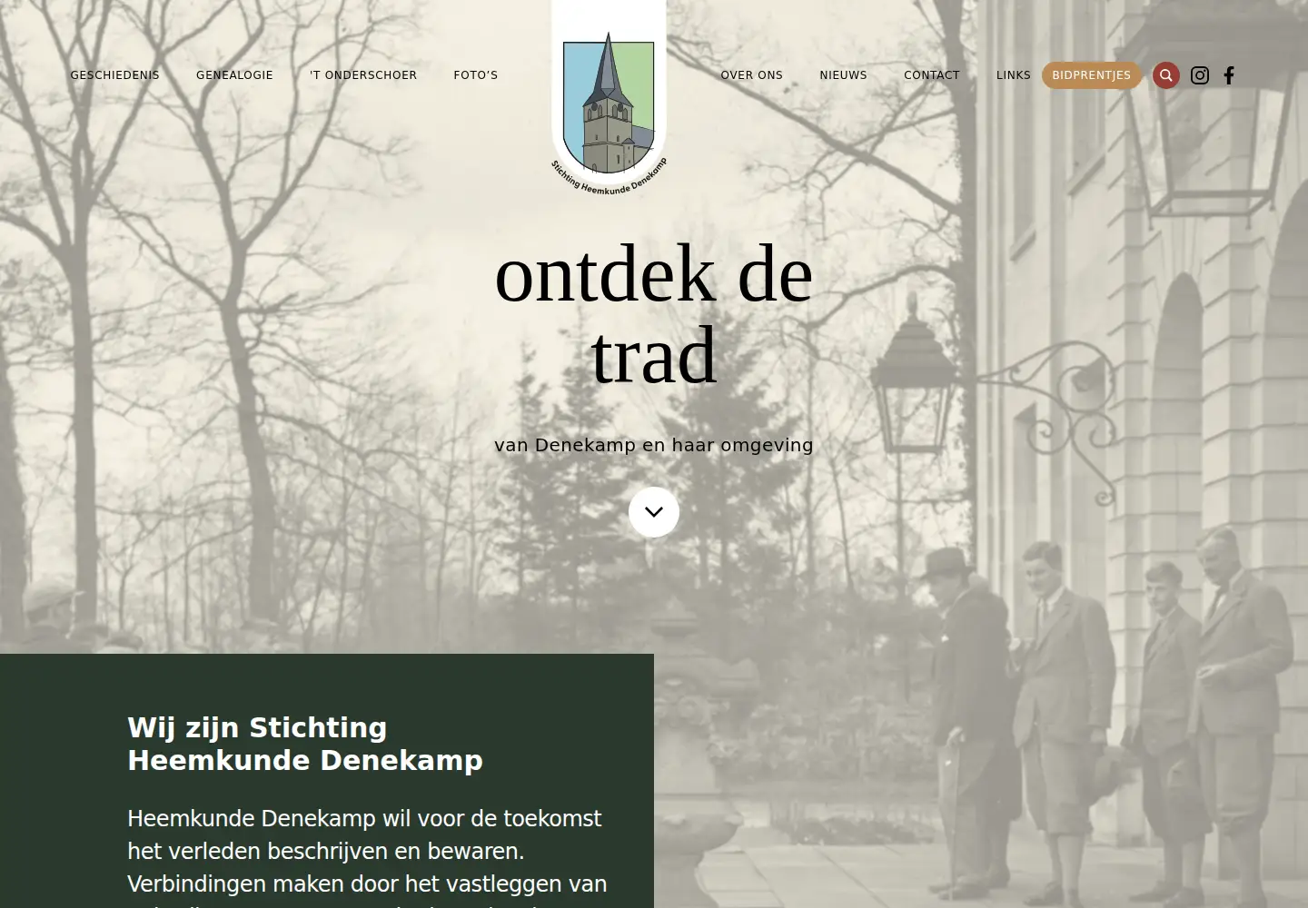 Screenshot of heemkundedenekamp.nl