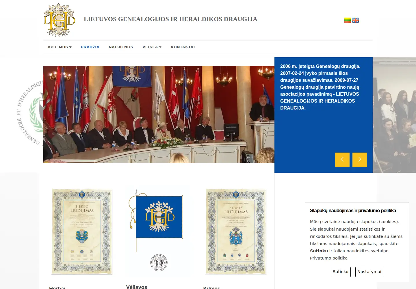 Screenshot of genealogija.org