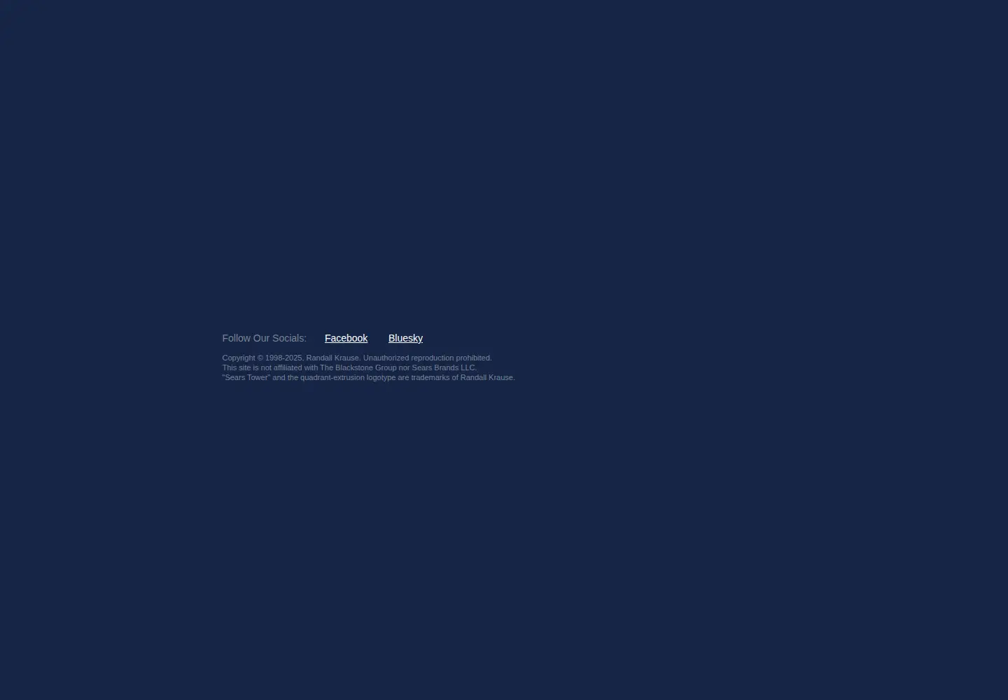 Captured homepage of searstower.org in the current scan
