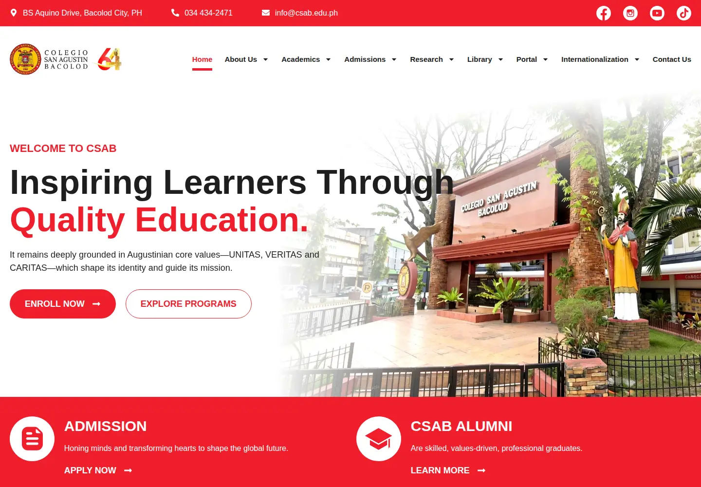 Screenshot of csab.edu.ph