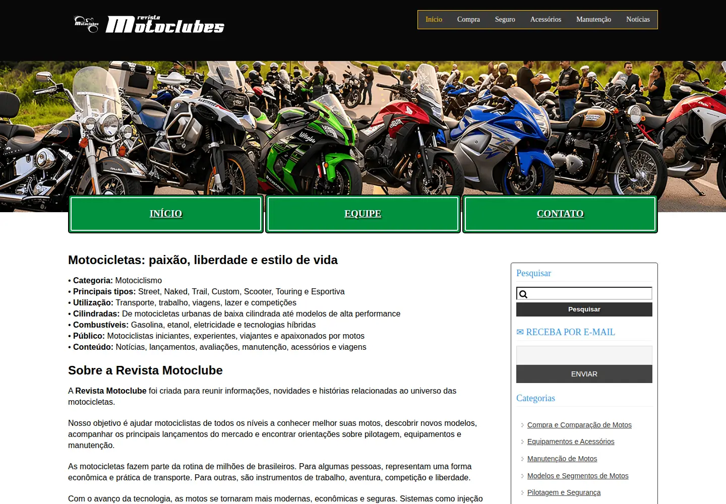 Screenshot of revistamotoclubes.com.br
