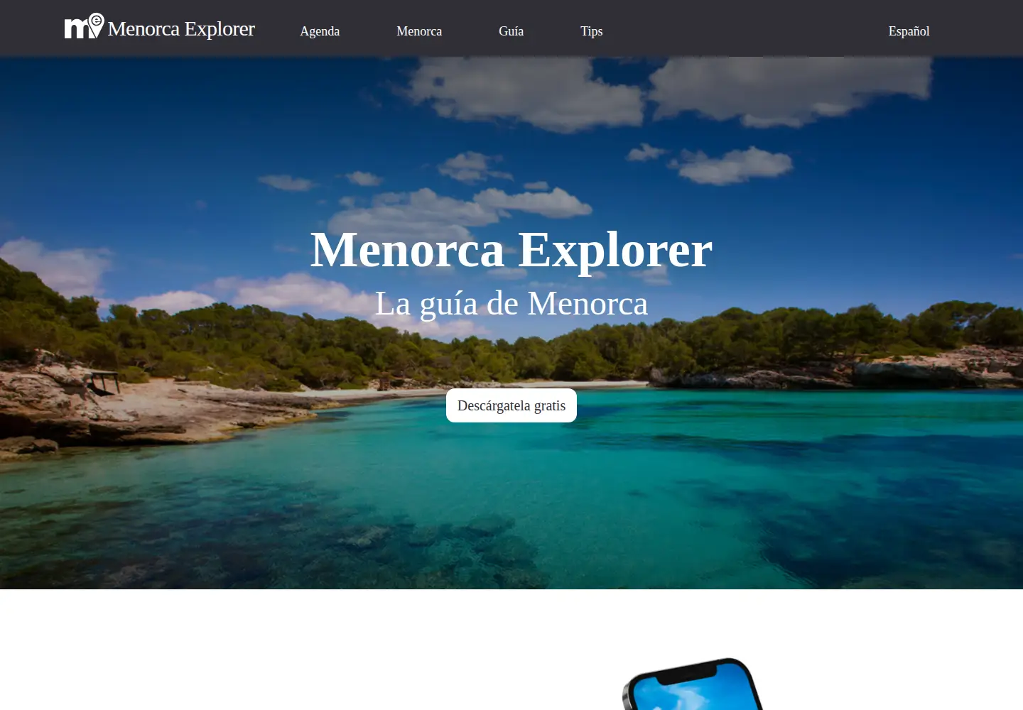 Captured homepage of menorcaexplorer.com in the current scan