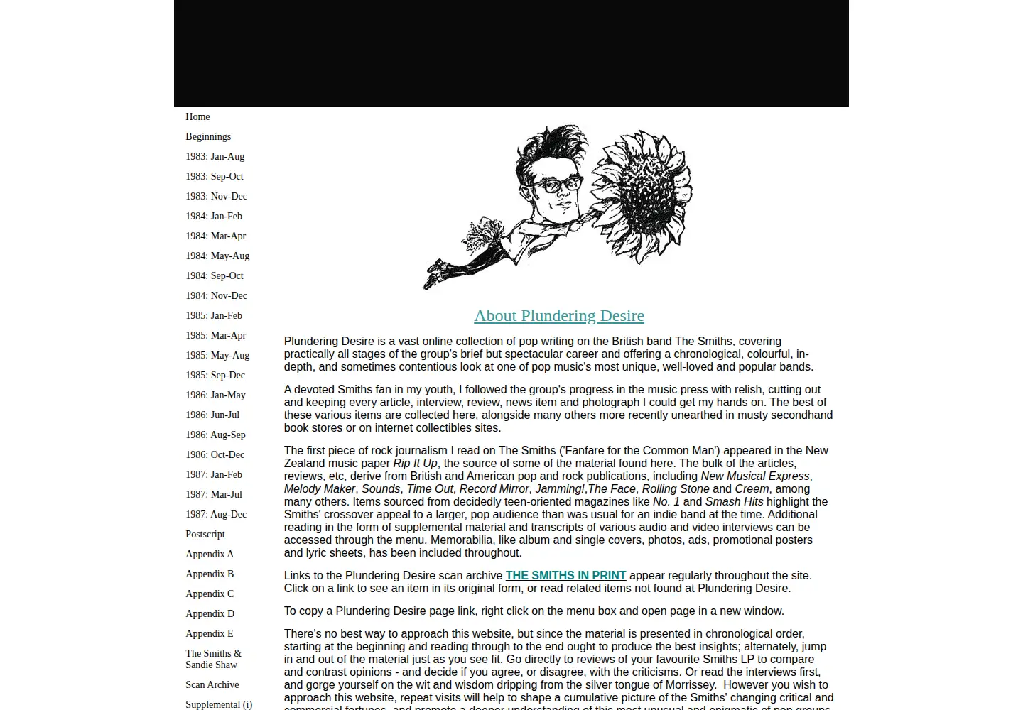 Captured homepage of plunderingdesire.com in the current scan